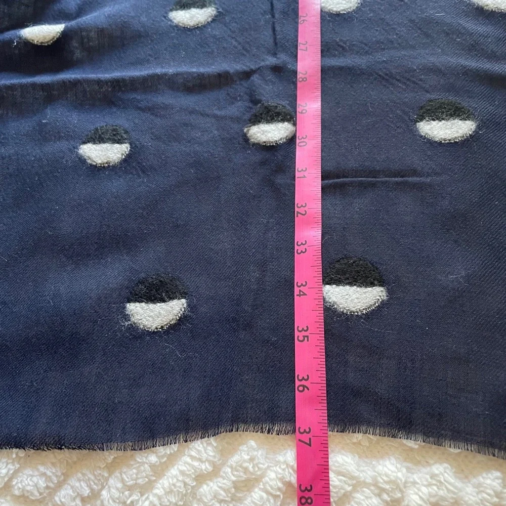 Alliance Merchandising Navy Blue Acrylic Wool‎ Nylon Dot Scarf